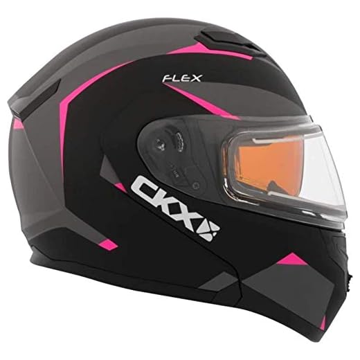 Snowmobile Helmet Electric Lens Modular CKX Flex RSV Control Pink Mat 3XLarge XXX-Large