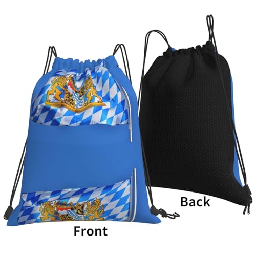 Bavarian-Flag Drawstring Gym Bag Gym Backpack For Women Men2