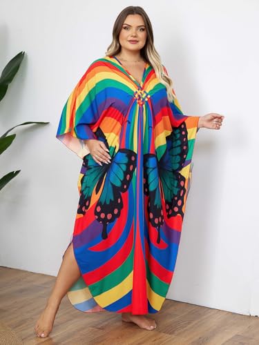 Image of Kaftan Dress for Women - Plus Size Caftan Maxi Beach Dress Moo Moos Loungewear, Swimsuit Cover Up for Beach, Pool or Vacation