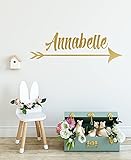 Custom Arrow Name Gold Series - Baby Girl - Wall Decal Nursery for Home Bedroom Children(782) (Wide