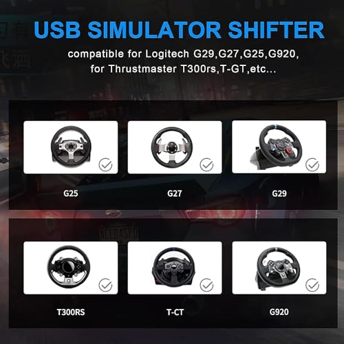 DOYO PC USB Simulator Gear Shifter | Compatível com G29 G27 G25 G920 T300RS/GT | Seis velocidades em