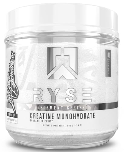 RYSE Creatine Monohydrate Powder - Unflavored - Supports Men & Women Lean Muscle Growth, Strength, Power, and Endurance - Helps Reduce Fatigue and Improve Workout Recovery - 100 Servings.