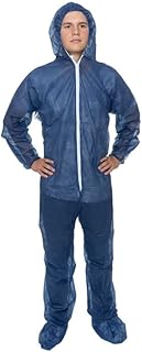 Blue Disposable Polypropylene Coverall with Hood and Boot (3XL, Case Of 25)