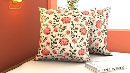 Image of COZY FURNISH Quilted Cotton Cushion Covers Set of 6 Printed Cushion Covers (24 inch Inch x 24 inch inch) Multicolor (Grey)