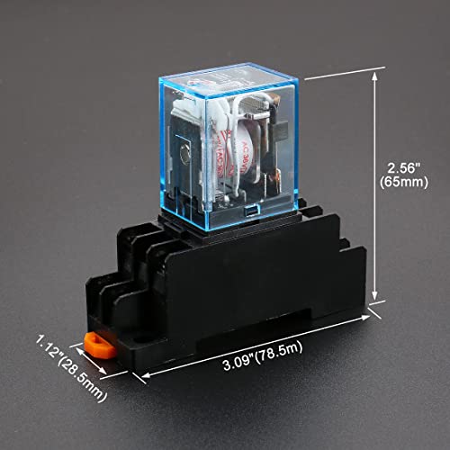 Baomain General Purpose Power Relay Ly2Nj Ac 36V Coil 8 Pin Terminal With Din Rail Ptf08A Socket Base #TOP3