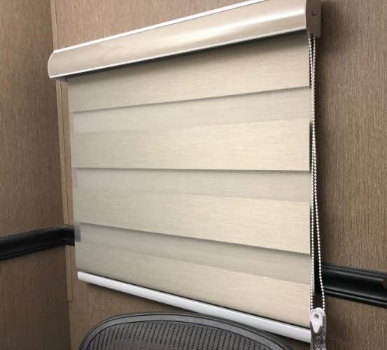 Motorized Zebra Blinds Blackout Custom Size with Remote Cordless Horizontal Blinds(Max Width 93", Max Length 97")(11 Colors for Choice)