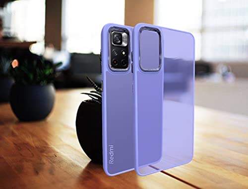 Image of A rtistque Frosted Translucent Back Cover Case for Mi Redmi Note 11T 5G / Poco M4 Pro 5G | Electroplated Chrome Ring | Raised Camera Edges for Protection | Smooth Sides TPU - Purple
