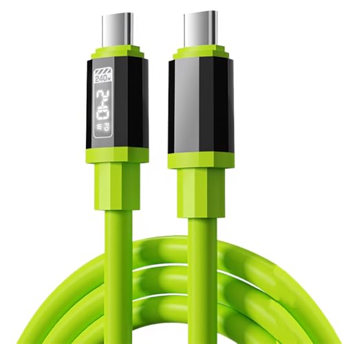 Image of Verilux 240W Type C Cable Fast Charging 1.5M, Anti-Tangle Silicone PD 3.1 & 480Mbps Data Cable C Type Cast Charging with E-Marker Chip for iPhone 17 /17 Pro /17 Pro Max /16 /15, Galaxy S26 /S25 /S24