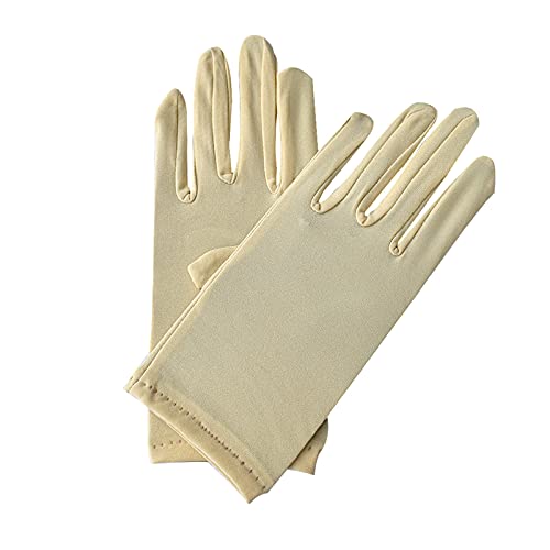 Partnerhandschuh Farbe zeremonielle Mode Stretch kurzes Tanzzubehör Schützenfest Zubehör (Beige, One Size)