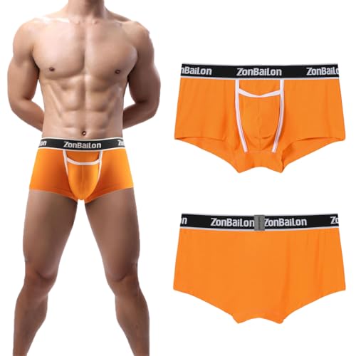 ZONBAILON Horizontal Fly Mens Underwear Comfy Boxer Briefs for Men Pouch4