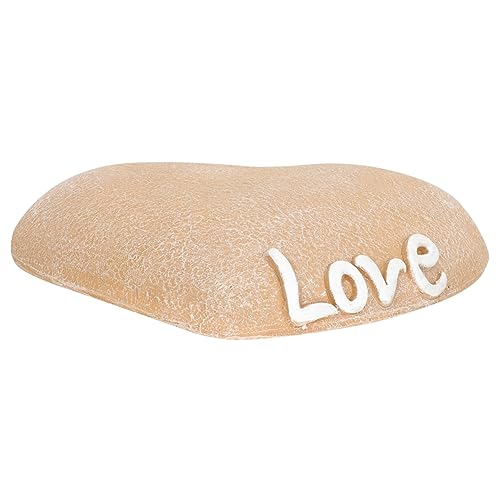 BESPORTBLE ハート型ペット用墓石 樹脂製耐水性メモリアルストーン 犬用墓石サイズ指定 屋外ペット供養用 葬送シーン向け