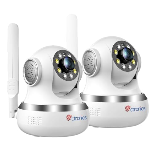 Ctronics 4G Cámara Vigilancia con Tarjetacon SIM, 2K 3MP Cámara Interior, Auto Tracking, Visión Nocturna Color/IR/Smart, PC & App, FTP/Cloud, 8 Posiciones, Alarma Personalizable(Pack de 2)
