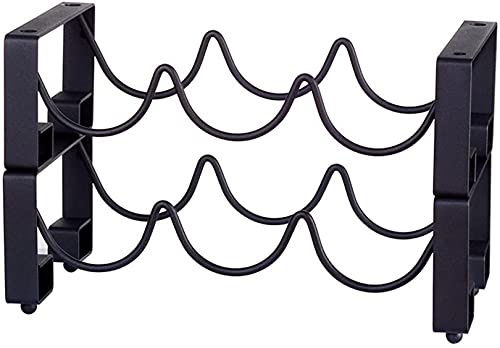 Soporte para botellas de vino apilable negro 33.5x17.3x33cm miniatura 1