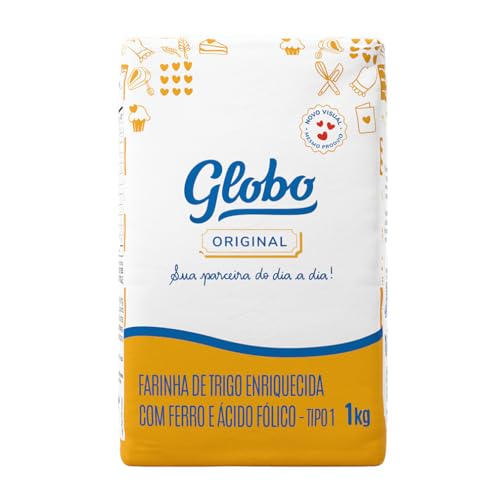 Farinha de Trigo Tipo 1, Pacote de 1Kg em Embalagem de Papel, Globo Original Farinha de Trigo Tipo 1, Pacote de 1Kg em Embalagem de Papel, Globo Original