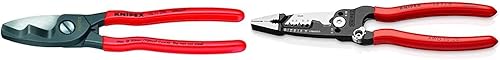 KNIPEX Tools - Juego de tijeras de cables y pelacables (8 pulgadas)