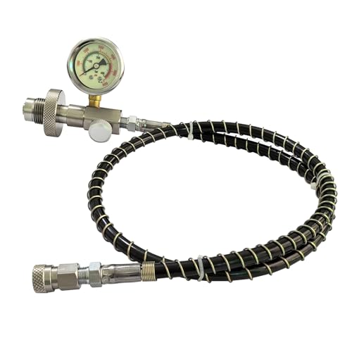 Aopkeo Paintball PCP Airsoft Tank G5/8(5/8BSPP) DIN Fill Station Filling Connector HPA Diving Scuba Refill Stations with 37Inches Hose