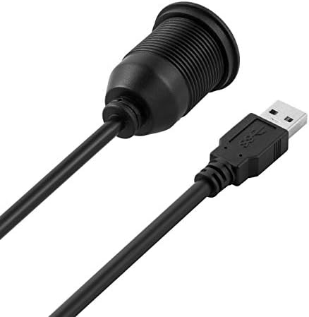 baolongking USB Panel Flush Mount Cable - 1Meter 3.3ft USB 3.0 Extension Dash Flush Mount Cable, Panel Mount Cable, For Car, Boat, Motorcycle