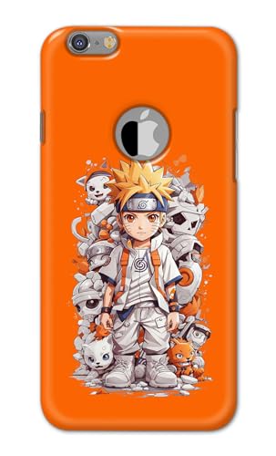 Image of Plastic Printfidaa Printed Hard Back Cover Case For Apple Iphone 6 Logo | Iphone 6S Logo Back Cover (Famous Anime Cartoon Character) -112, Orange