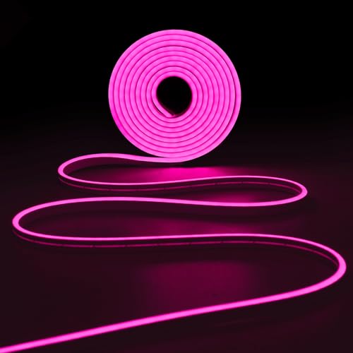 Ibiza - NEON500-PINK - LED Néon Rose de 5 mètres -Silicone - IP65 - Découplable et flexible (avec adaptateur secteur) - Sectionnable et personnalisable LED...