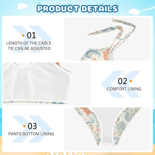 KLL Paisley Floral Damask Pattern Girl Two Piece Bikini Set Beach Bathing Suit Swimming Suits Adjustable Strap4