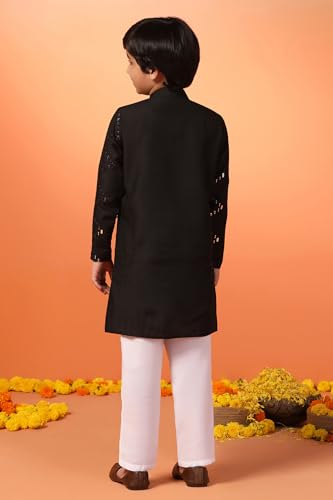 Image of Fashion Dream Boys Cotton Blend Geometric Kurta Payjama Set| Ethnic Set