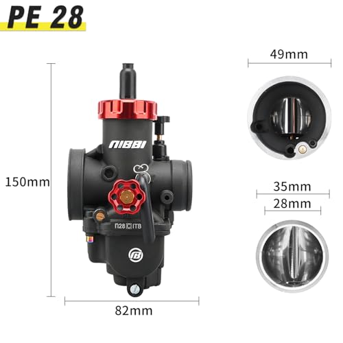 Image of NIBBI 28mm Carburetor with CNC 48mm Air Filter kit,PE28 Carburetor fit for 230cc Dirt Bike,Perfect for SSR250 Apollo250 X-pro250 Performance Parts
