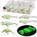 Glow Fishing Lures Bait Kit Luminous VIB Popper Crank Minnow Pencil Hard Bait with Treble…