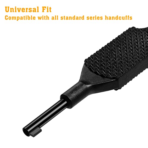 Flat Knurled Swivel Key, Universal Standard Handcuff Key 4" Long with Detachable Keyring, Black2