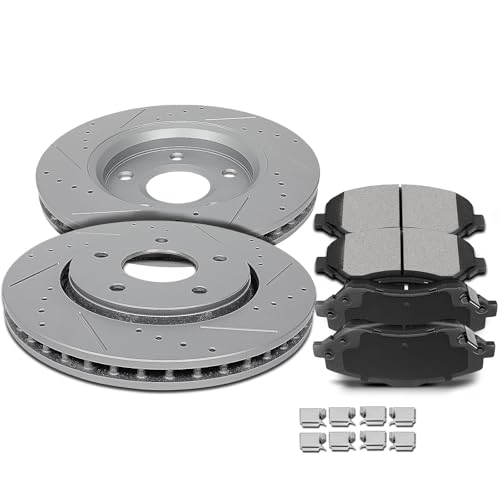 SCITOO Brake Kit Front Brake Rotors and Ceramic Brake Pads fit for 08-16 for Chrysler Town & Country,08-16 for Dodge Grand Caravan,09-13 for Dodge Journey,12-15 for Ram C/V,09-14 for VW for Routan