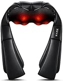 Neck Massager, Back Massager, PU Material Electric Shoulder Massager with Heat, Kneading Massager Shawl forBack, Shoulder, Foot, Leg , Use at Home, Office, Car