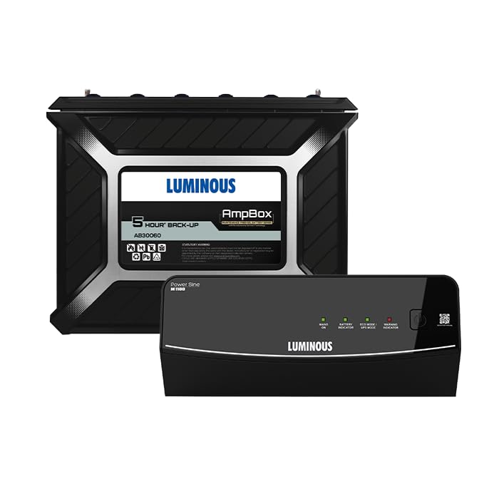 Luminous Inverter & Battery Combo for Home, Shop & Office – PowerSine M 1100 (900VA/12V) Sine Wave Inverter + Ampbox AB30060 Gel Battery with 5 Hr Backup| Warranty: 36M (Inverter)+60M (Battery)-image-39