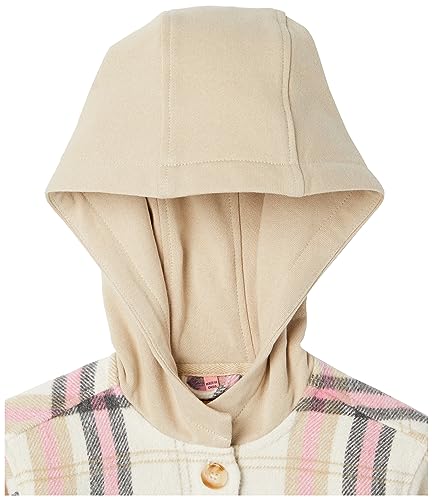 [BLANKNYC] girls Hooded Plaid ShacketJacket2