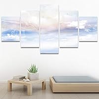 SIGNWIN 5 Panel Canvas Wall Art Modern Art Coastal Colorful Multicolor Photography Romantics Sunset for Home Decorations Ready to Hang - 60