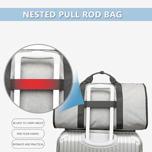 Foldie Travel Bag Expandable, Garment Bags for Travel, Suit Bag with Shoe Compartment & Wet Pocket, Waterproof Carryon Bag for Travel, Gym Bag for Workout, Business & Overnight Trips(Blue)3