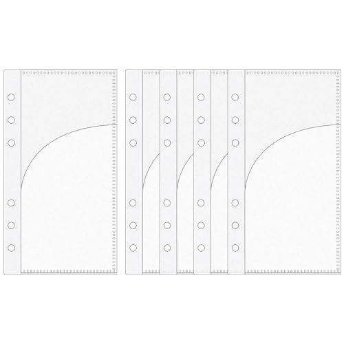 XiowDow Envelopes de dinheiro foscos A6, inserções de fichário com 2 bolsos, 5 bolsos de plástico, i