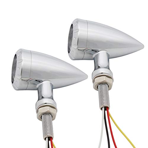 FATECIM 2X Motorcycle LED Taillight Turn Signal Lights with Running/Braking Lights, Heavy Duty Aftermarket Blinkers Indicators for Bobber Harley Honda Yamaha Suzuki Kawasaki Cruiser Mini Chopper