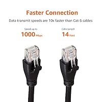 Amazon Basics Ethernet-Netzwerkkabel, RJ45, Cat6, 4m 1 Stück, 1.000Mbit/s, Schwarz – Ansicht 7