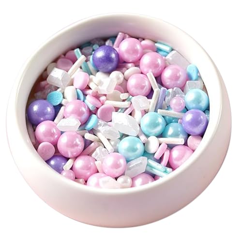 白砂糖パールシュガー 豊富なカラー選択・信頼できる食用原料 パールシュガー トッピングシュガー ケーキ デコレーション カップケーキ カラフルシュガー(紫とピンクと青 120g*1)