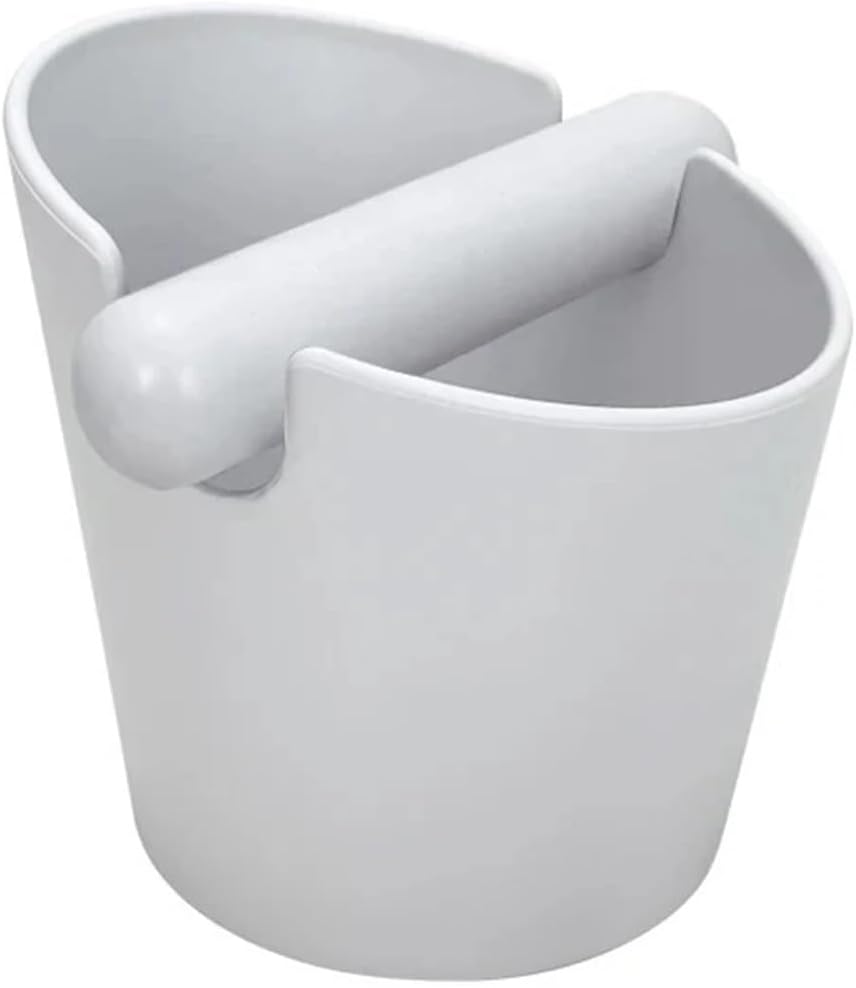 Coffee Knock Box Espresso Grounds Container Anti Slip Dump Bin Grind Barista Goods Cafe Bar Accessories(Straight White)