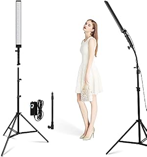 LED Video Light, Foccalli Dimmable Photography Studio Lighting Kit with 4 Colour Cloth and 2M Adjustable Light Stand Tripod for YouTube Video Filming Portraits (1 Pack)