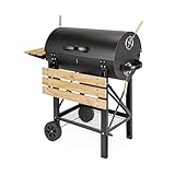 Alice's Garden - Barbecue américain charbon de bois - Serge noir - Smoker américain avec aérateurs. récupérateur de cendres. fumoir