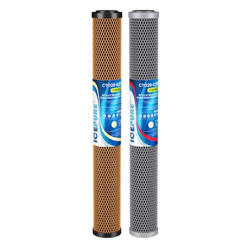 Image of ICEPURE 2.5 inchx 20 inch Whole House Water Filter, 2-Stage Water Filtration System Replacement Combo Kit with KDF Cartridge and Activated Carbon Lead Remove Filter, Compatible with C1-20, F3WCB32