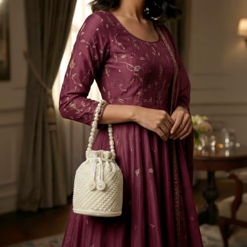 Image of Aheli Clutch Purses Gift for Women Handmade Evening Sling Handbag Stylish Bridal Fashion Bag