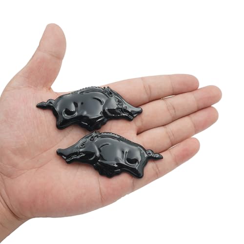 Emblemas de jabalí 3D negros de repuesto universal para puertas y ventanas de coches