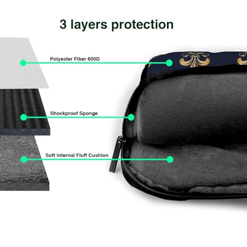 Bolso para laptop Fleurs-De-Lis dorado 13 pulgadas impermeable miniatura 5