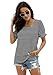 WIHOLL Summer Outfits for Women 2024 Tops Fashion Tunic Business Dressy Casual Short Puff Sleeve Basic Teacher Shirts Black & White Stripe XL