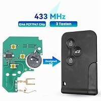 AULESSE 3 Tasten Auto Schlüsselgehäuse mit 433MHz ID46 PCF7947 Transponder – Ansicht 2