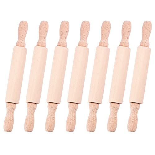 OLYCRAFT 7pz Mattarelli in Legno 20x2.5cm classico mattarello in legno per la cottura a rullo per pasta per bambini utensili in legni per pizza argilla pasta pane pasticceria biscotti torte