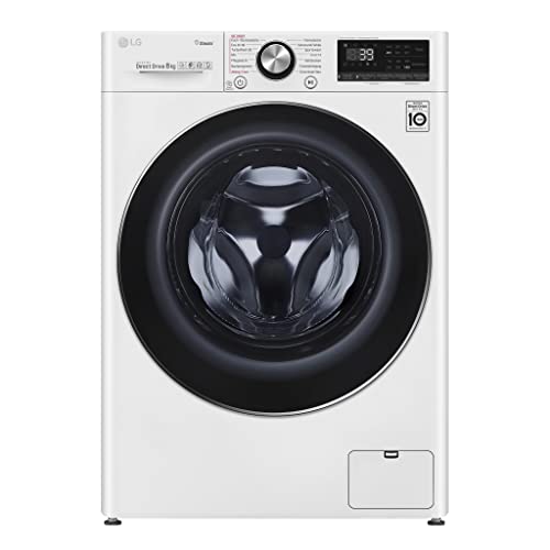 LG Electronics Waschmaschine mit AI DD| 8 kg | 1400 U/Min. | Steam | TurboWash 360 degree | ThinQ | F4WV908P2E, Weiß LG Electronics Waschmaschine mit AI DD| 8 kg | 1400 U/Min. | Steam | TurboWash 360 degree | ThinQ | F4WV908P2E, Weiß