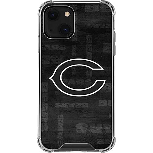 Skinit Clear Phone Case Compatible with iPhone 13 - Officially Licensed NFL Chicago Bears Black & White Design